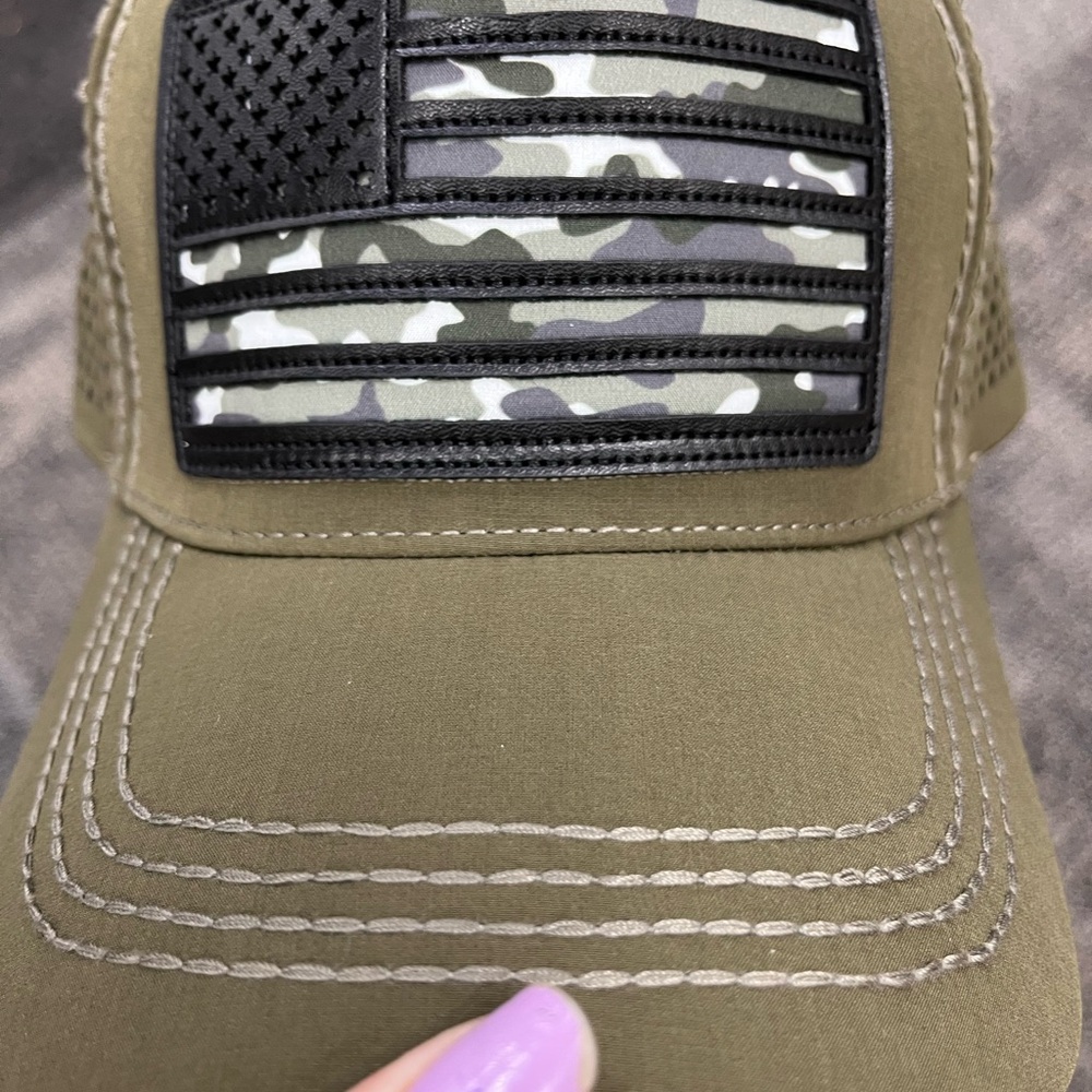 Olive Green Camouflage Patch Cap - image 2